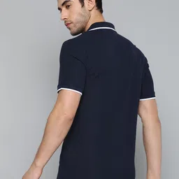 Reebok Men Navy Blue Training Essentials Solid Training Polo T-Shirt image 5
