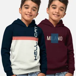 HELLCAT Blue & Wine Printed Full Sleeves T-Shirt (Pack Of 2) image 1