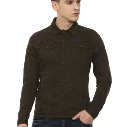 Van Heusen Brown Cotton Slim Fit Jacket image 1