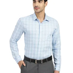 Arrow Blue Cotton Slim Fit Checks Shirt image 1