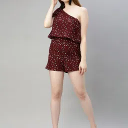 Sera Maroon Animal Print Playsuit image 3