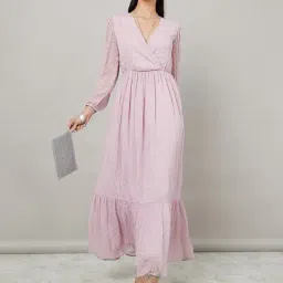 Styli Long Sleeves Dobby A-Line Maxi Dress-picture-35