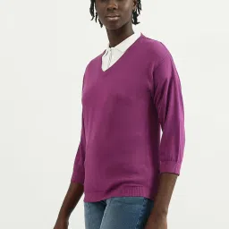 United Colors of Benetton Purple Regular Fit Sweater image 3