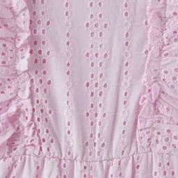 R&B Kids Pink Embroidery Regular Fit Dungaree image 5