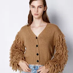 Cover Story Beige Regular Fit Cardigan-picture-20