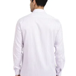 Arrow White Cotton Slim Fit Striped Shirt image 2