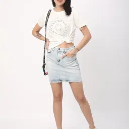 R&B White Cotton Embellished Regular Fit T-Shirt image 4