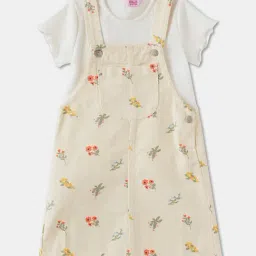 R&B Kids Multi Floral Regular Fit Dungaree-picture-14