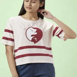 Dreamz by Pantaloons Pink Cotton Graphic Print Top-image-18