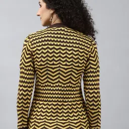 Monte Carlo Brown & Yellow Striped Cardigan image 2