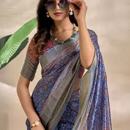 Aamish fashion Woven Design Zari Silk Blend Handloom Mysore Silk Saree image 2