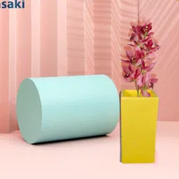 LASAKI Tower Yellow Ceramic Flower Vase image 5