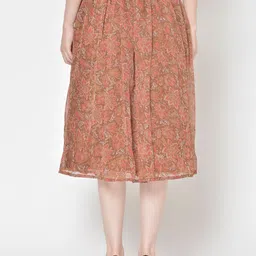 CORSICA Women Floral Printed Chiffon Casual Flared Midi Flared Skirt image 3