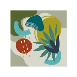 999Store Teal Blue & Red Abstract Canvas Wall Paintings image 2