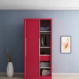 Godrej Interio Slide N Store Compact 2-Door Steel Wardrobe, Tex Blush Red (1-Year Warranty, 1 Drawer)-picture-22
