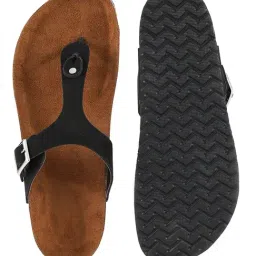 Mozafia Women's Black T-Strap Sandals image 5