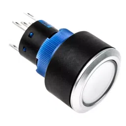RS PRO Illuminated Push Button Switch Panel Mount 22.2 mm Cutout SPDT Blue LED 250 V AC, 1758904-picture-31