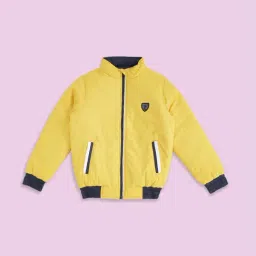 Pantaloons Junior Yellow Regular Fit Full Sleeves Jacket-picture-0