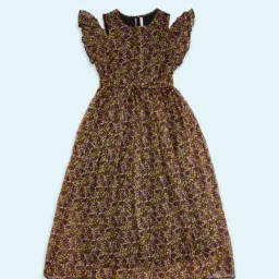 Pantaloons Junior Multicolor Cotton Floral Print Dress-picture-33