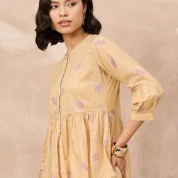 Moda Rapido Floral Print Cotton Cuffed Sleeves Regular Top image 4