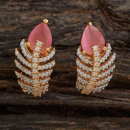kushal's fashion jewellery Kushal's Fashion JewelleryPink Geometric Cubic Zircon Studs Earrings-picture-11
