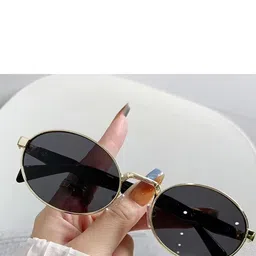 HAYDEN haiza Unisex Black Lens & Black Round Sunglasses with-image-49