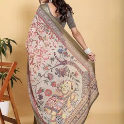 GOHILL ENTERPRISE Ethnic Motifs Pure Linen Handloom Saree image 3
