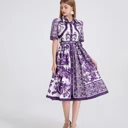 JC Collection Women Floral Print Fit & Flare Dress image 2