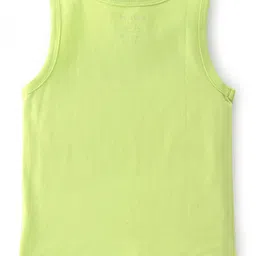 Babyoye Cotton Elastane With Anti Bacterial Finish Sleeveless Set of Vests Tiger Print Pack Of 3 - Blue Red & Green image 3