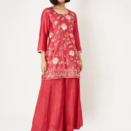 max Floral Embroidered Thread Work Kurta With Palazzo image 5