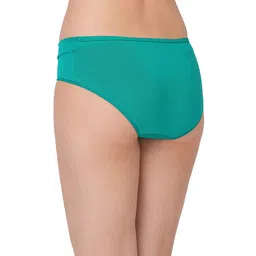 Inner Sense Organic Cotton Knit Pack Of 3 Solid V Band Detailed Plus Size Maternity Panties - Green & Blue image 5