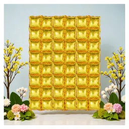 Birthday Popper Golden Backdrop Cube Foil Balloon Curtain (Set of 6)Ideal Decoration for Marriage, Birthday, Haldi Function, Anniversary, Baby Shower, Graduation & Photo Booth Props image 5