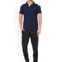 Puma Men Blue Solid Polo Collar T-shirt image 5