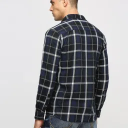 Pepe Jeans Indigo Blue Cotton Regular Fit Checks Shirt image 2
