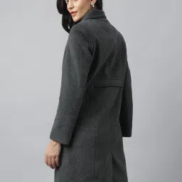 Latin Quarters Grey Rayon Regular fit Solid Coat image 2