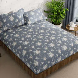 Bianca Envogue Grey Fabric 152 TC 120 GSM Double Size Bedsheet With 2 Pillow Covers image 2