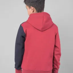 Crimsoune Club Kids Red & White Color Block Full Sleeves Sweatshirt image 2