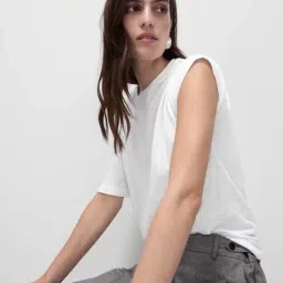 Marks & Spencer White Cotton Modal Relaxed T-Shirt-picture-18