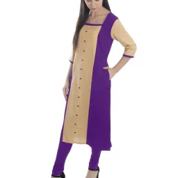 PATRORNA Gold & Purple Regular Fit Kurta image 4