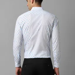 Louis Philippe White Cotton Slim Fit Printed Shirt image 2