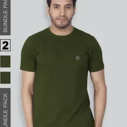 Lux Nitro Khaki Regular Fit T-Shirt Pack of - 2 image 2