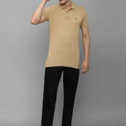 Louis Philippe Jeans Brown Cotton Slim Fit Polo T-Shirt image 4