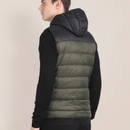 U.S. Polo Assn. Olive Regular Fit Colour Block Hooded Jacket image 2