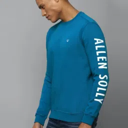 Allen Solly Blue Cotton Regular Fit Printed Sweatshirt image 3