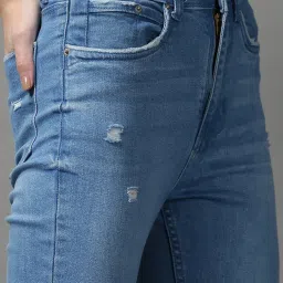 showoffff SHOWOFF Blue Solid Mid Rise Jeans image 5