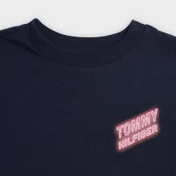 Tommy Hilfiger Boys Typography Printed Round Neck Cotton Relaxed Fit T-shirt image 3