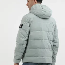 Calvin Klein Grey Regular Fit Quilted Hooded Jacket image 2