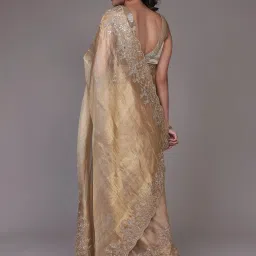 Zari Jaipur Gold Embroidered Saree image 2