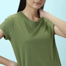 Dreamz by Pantaloons Green & Pink Cotton Printed Top Pyjama Set image 4