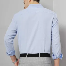 celio celio* Blue Regular Fit Textured Cotton Shirt image 2